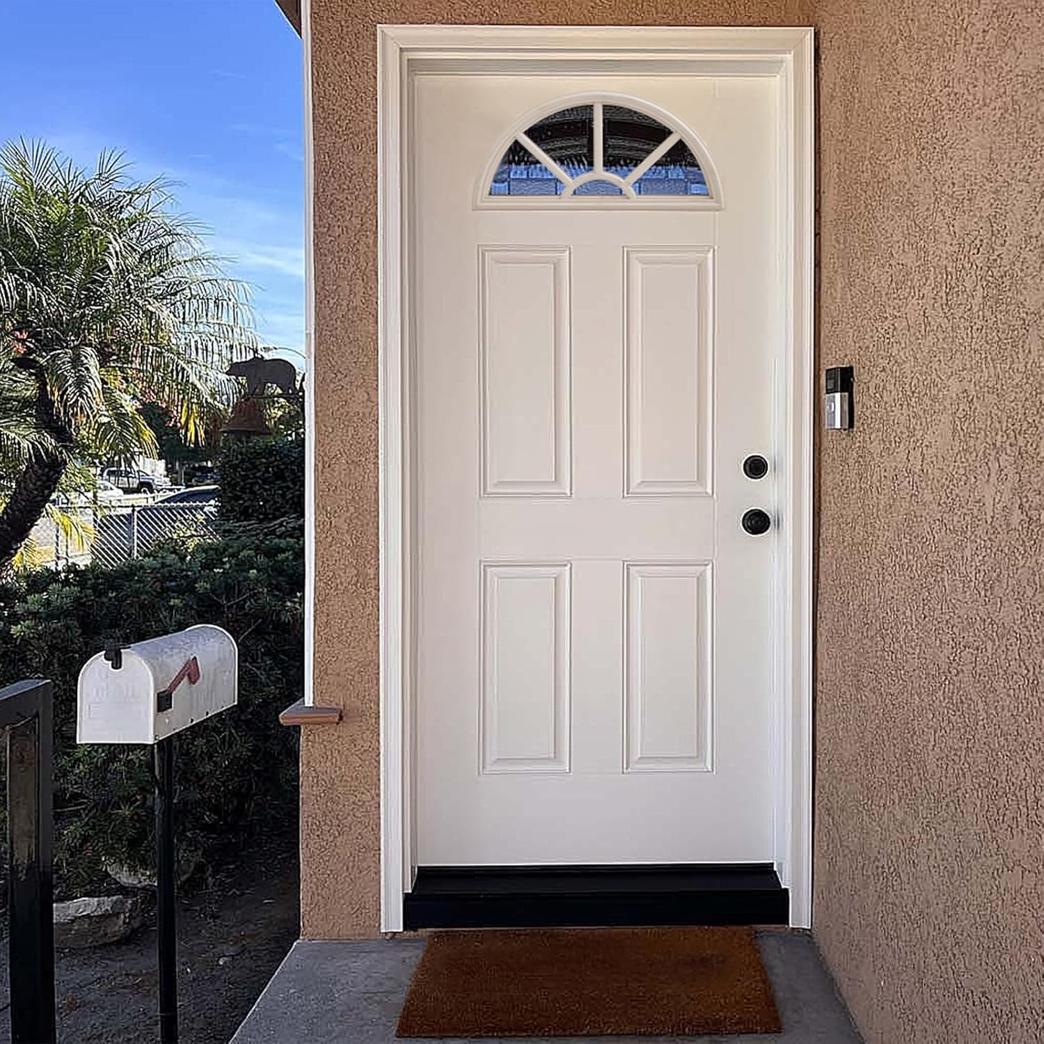 22" x 10" Entry Door Glass Insert - Elegant Half Round Low-e Window Replacement