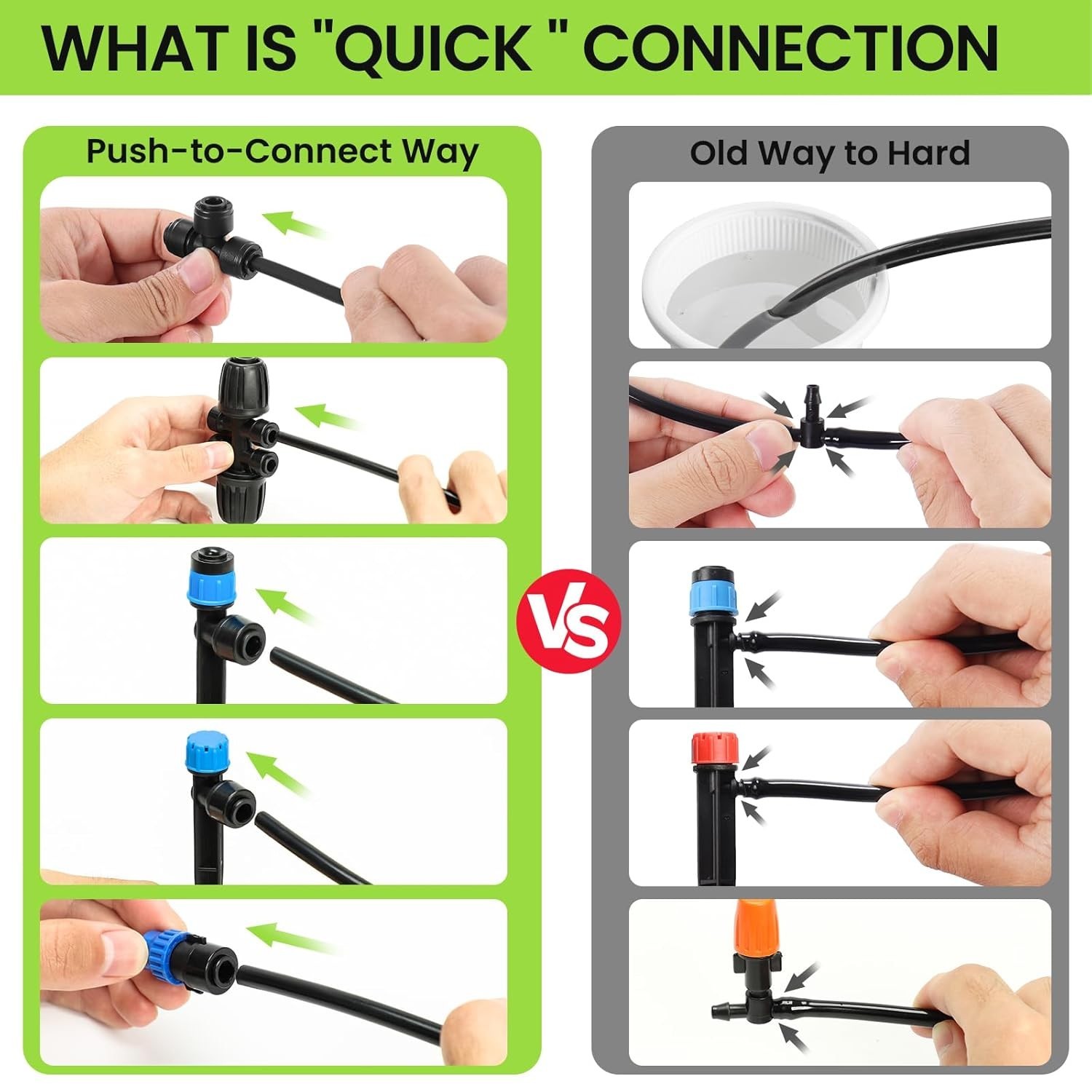 Drip Irrigation System 230FT – Quick Connect Garden Watering Kit with Adjusta...