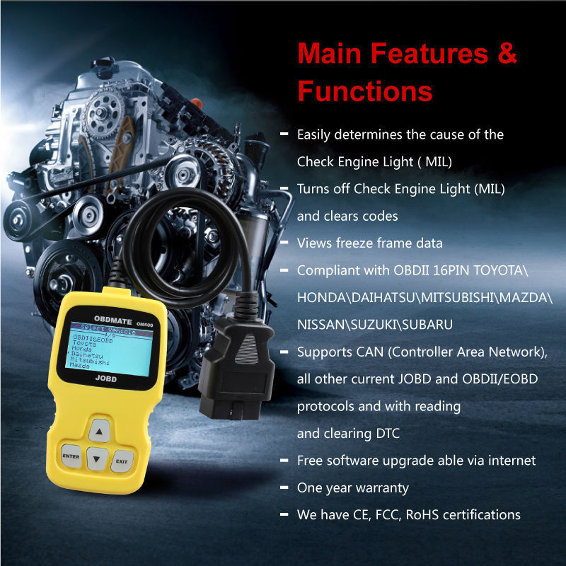 Car OBD2 Code Reader Diagnostic Tool for Toyota/Honda/Nissan/Suzuki Engine Check