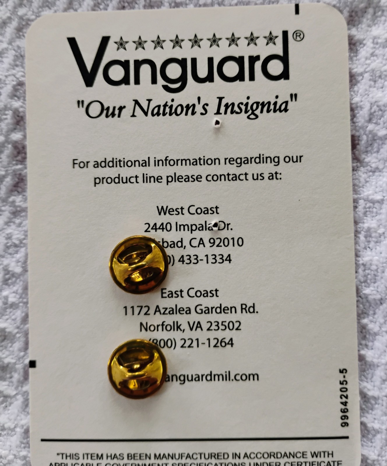 Forging The Warrior Spirit Pin Vanguard
