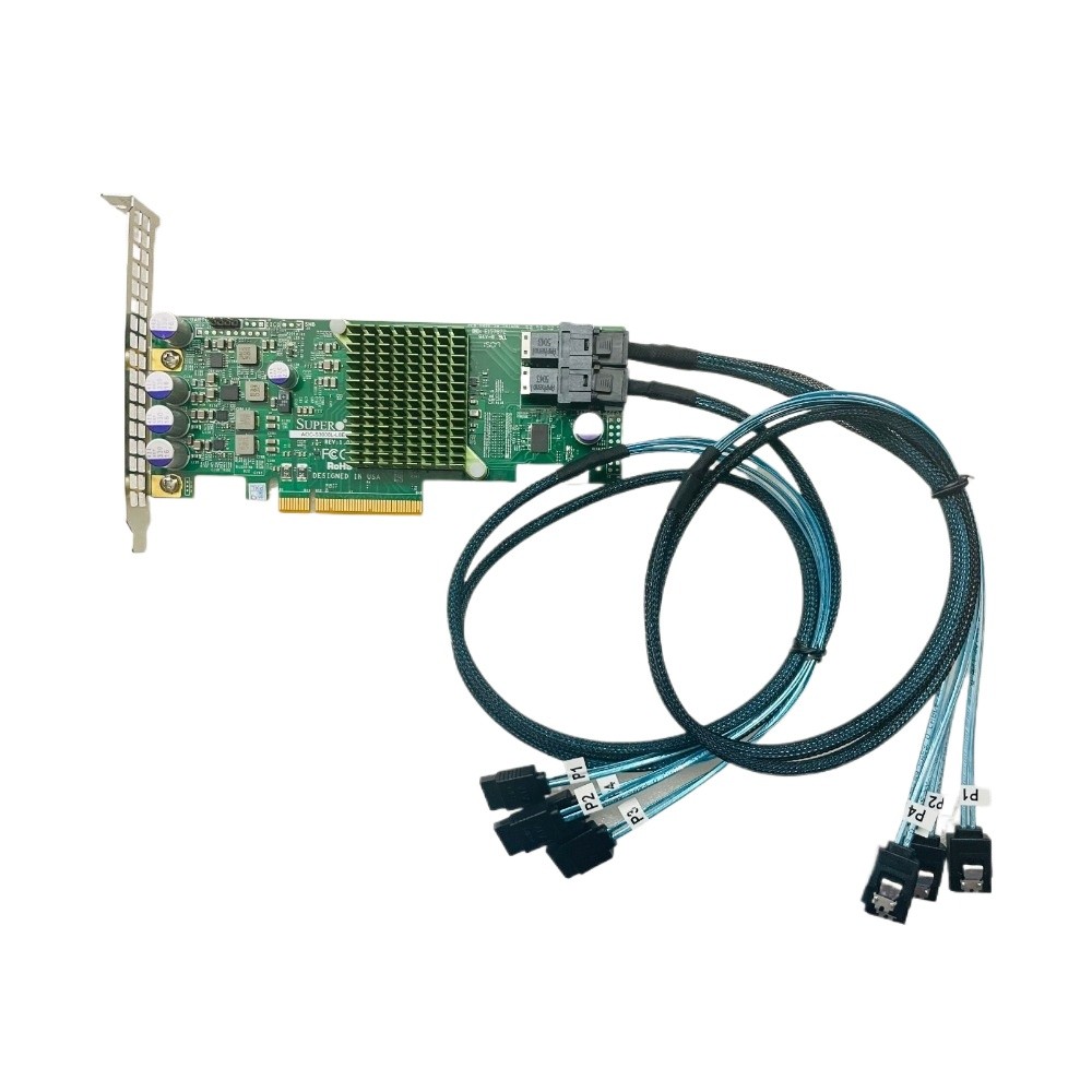 Supermicro 9300-8I 12Gb/s LSI SAS3008 ZFS PC TRUENAS HBA Card w/ 2*SATA Cables