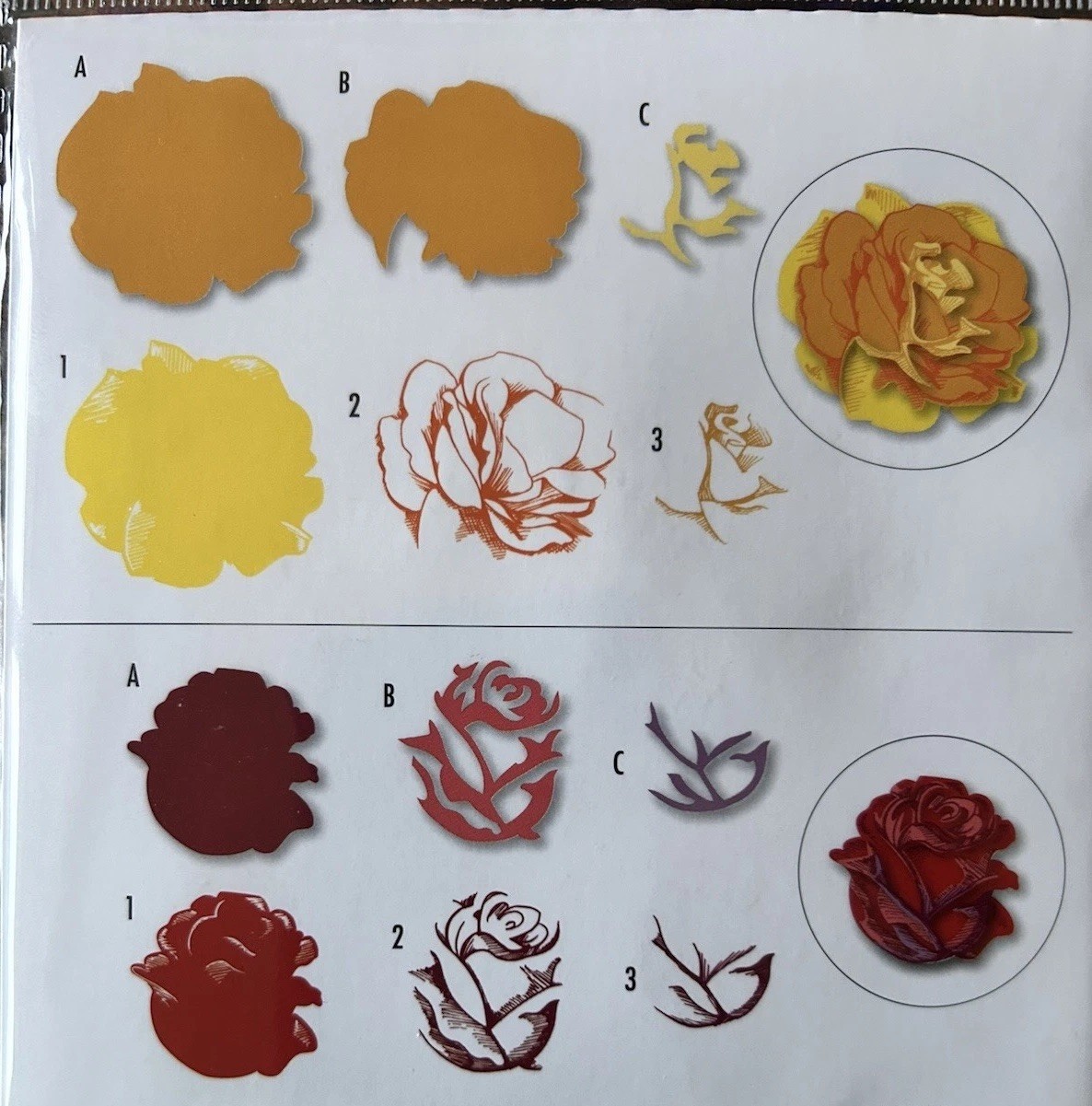 “RADIANT ROSE” 12 Piece Die And Stamp Set By Scrapbooking Made Simple