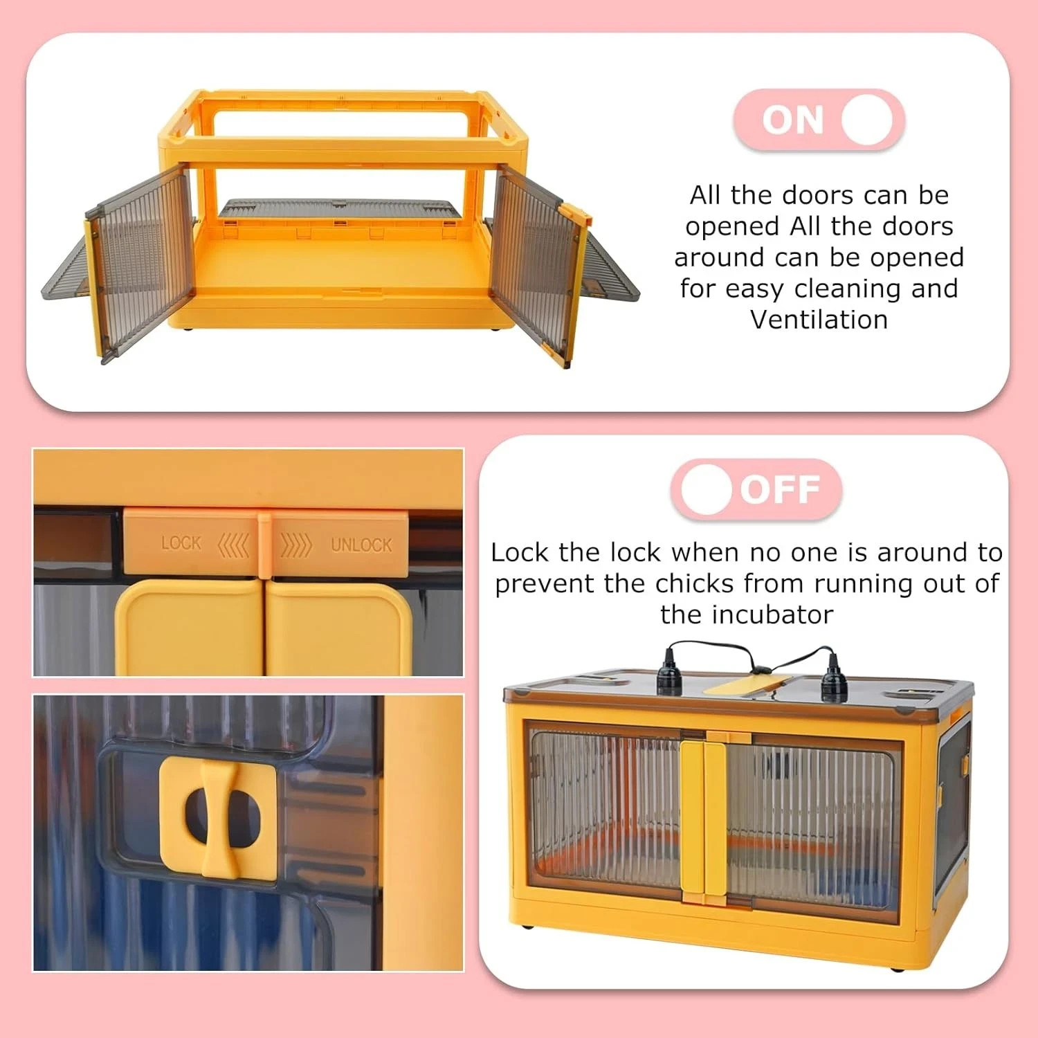 Chicken Brooder Box for Chicks Brooder Heater Chicks w/ Thermometer for 20 Ducks