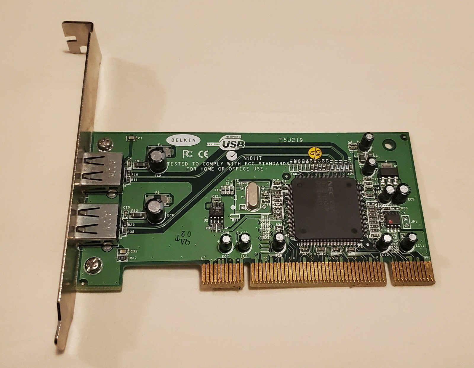 Belkin USB 2.0 PCI Card Hi-Speed 2-Port PCI Card F5U219
