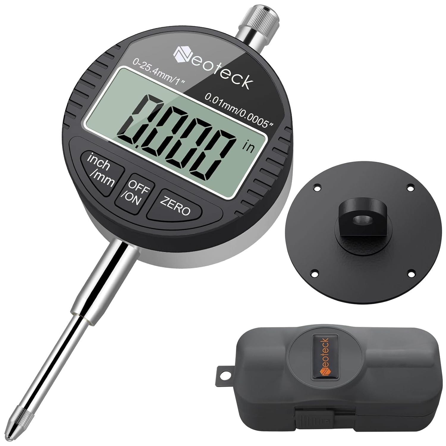 Neoteck Electronic Digital Dial 0-1''/0.0005'', Black