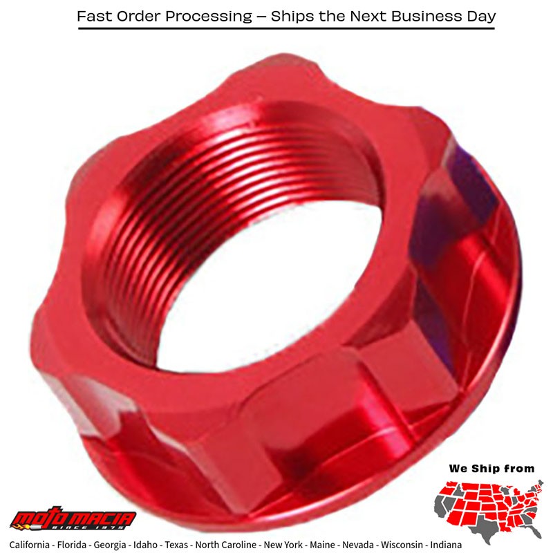 STEERING STEM NUT & BOLT RED M22X30-P1.0 H12 Honda CRF50F 2004-2019 Honda XR50R