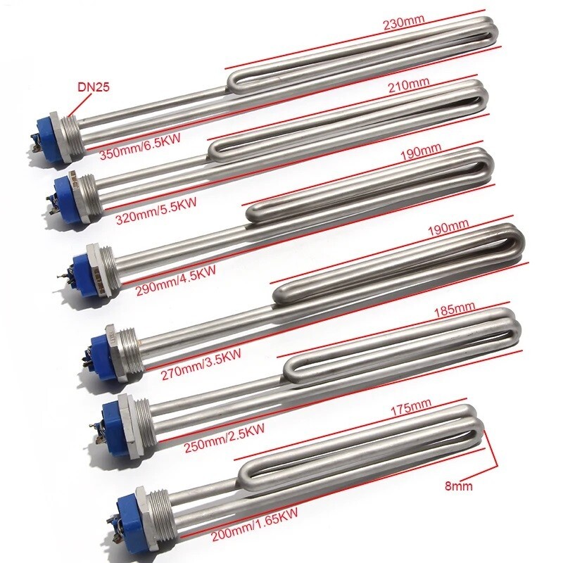 AC 120V 220V 240V 380V 1" NPT 304 Stainless Steel Brewing Heater Tube Element