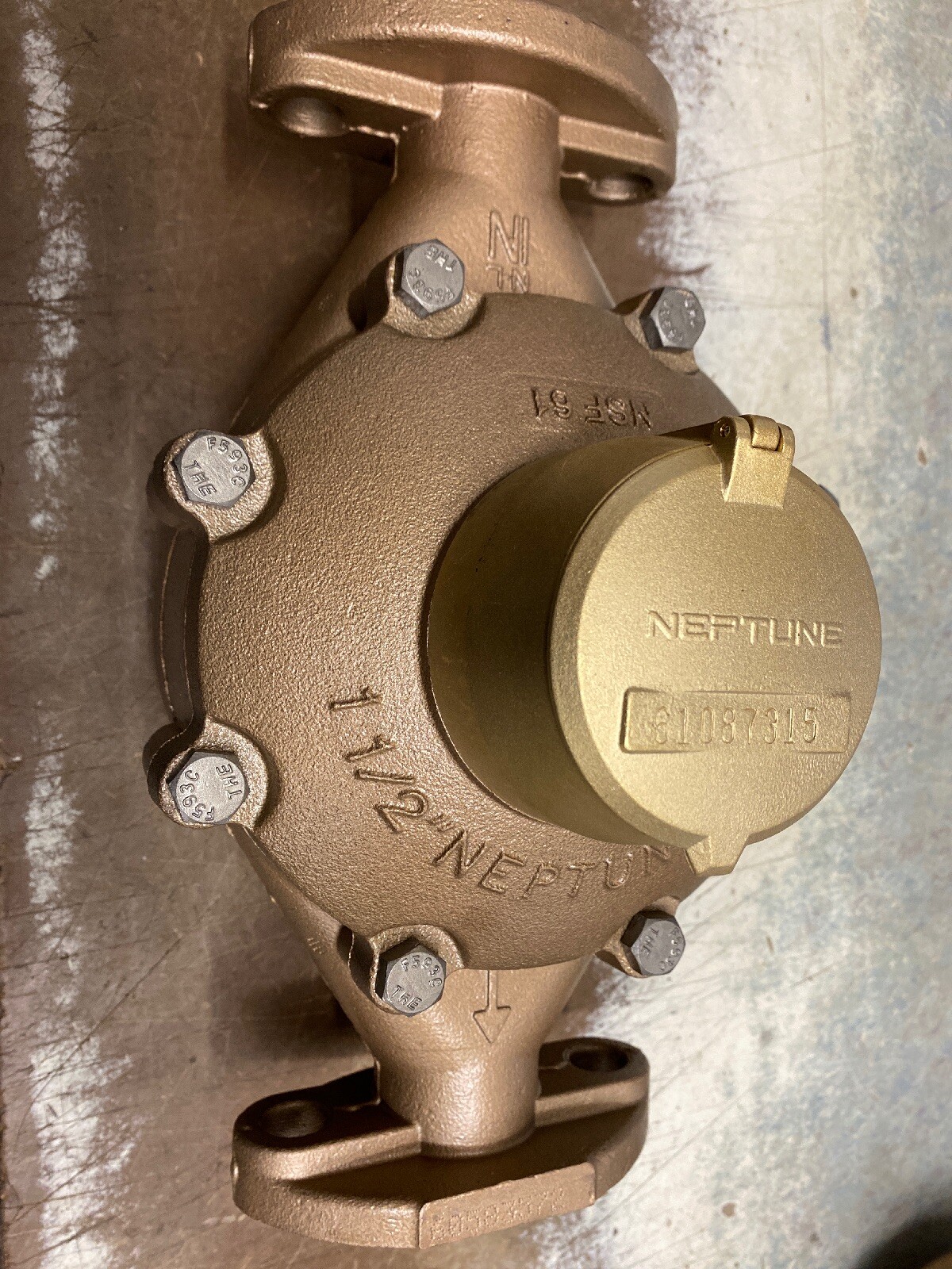 Neptune 11/2 T-10 Water Meter Direct Reading
