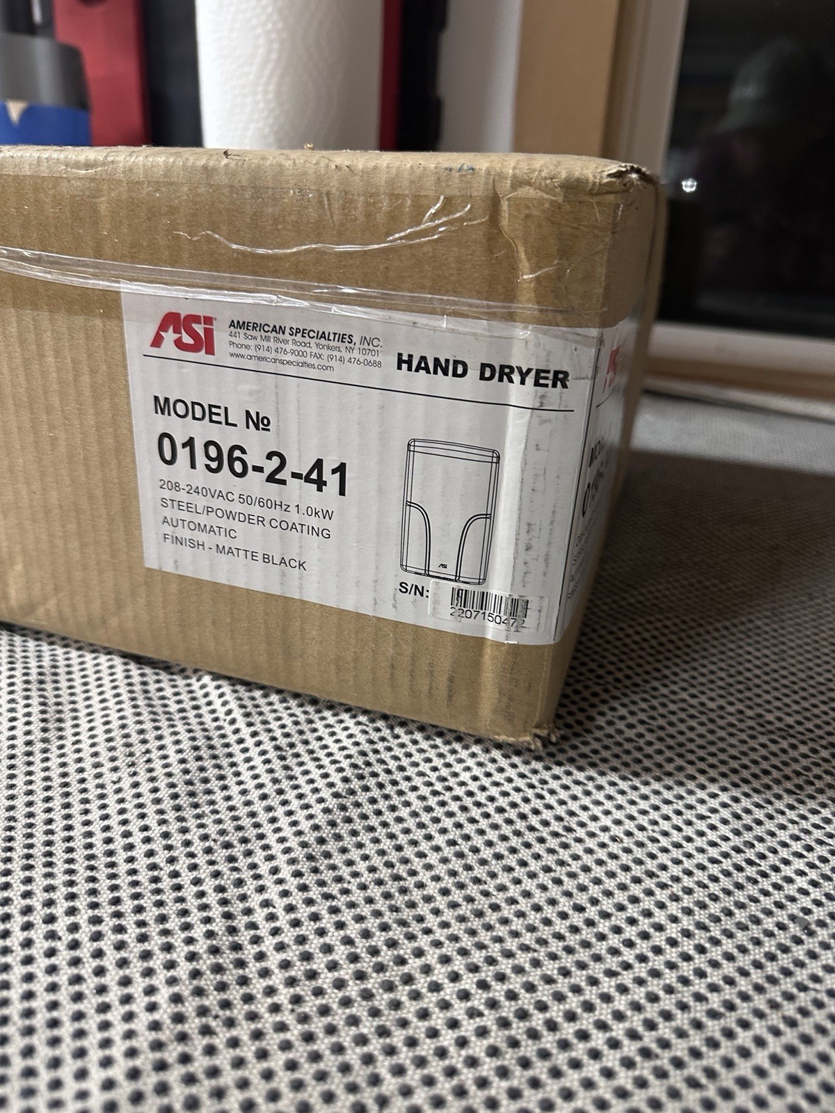 ASI 0196-2 TURBO-Pro 220-240V Surface Mounted Sensor Activated - Black