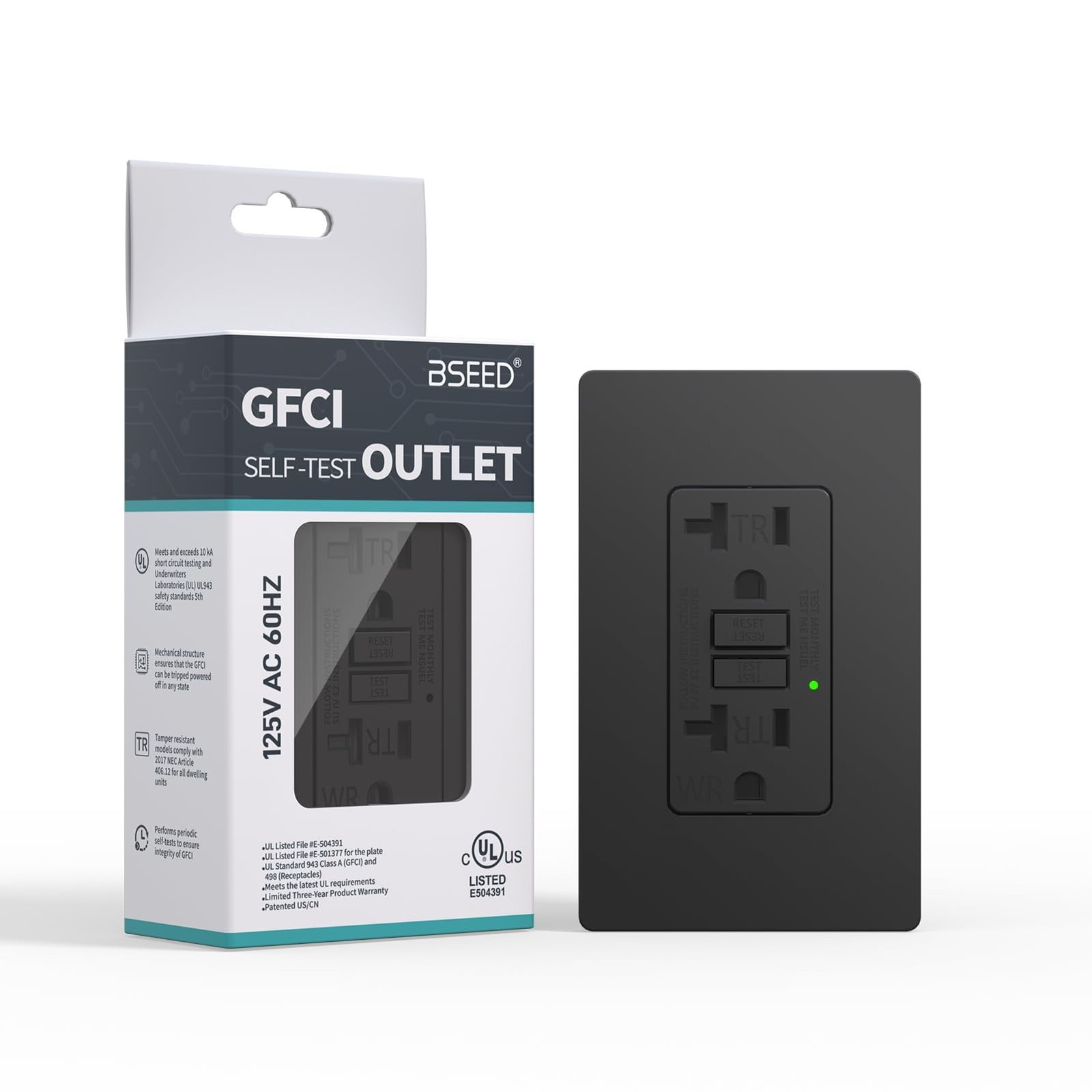 BSEED GFCI Outlet 20 Amp, Self-Test GFI Electrical Outlet with LED Indicator,...
