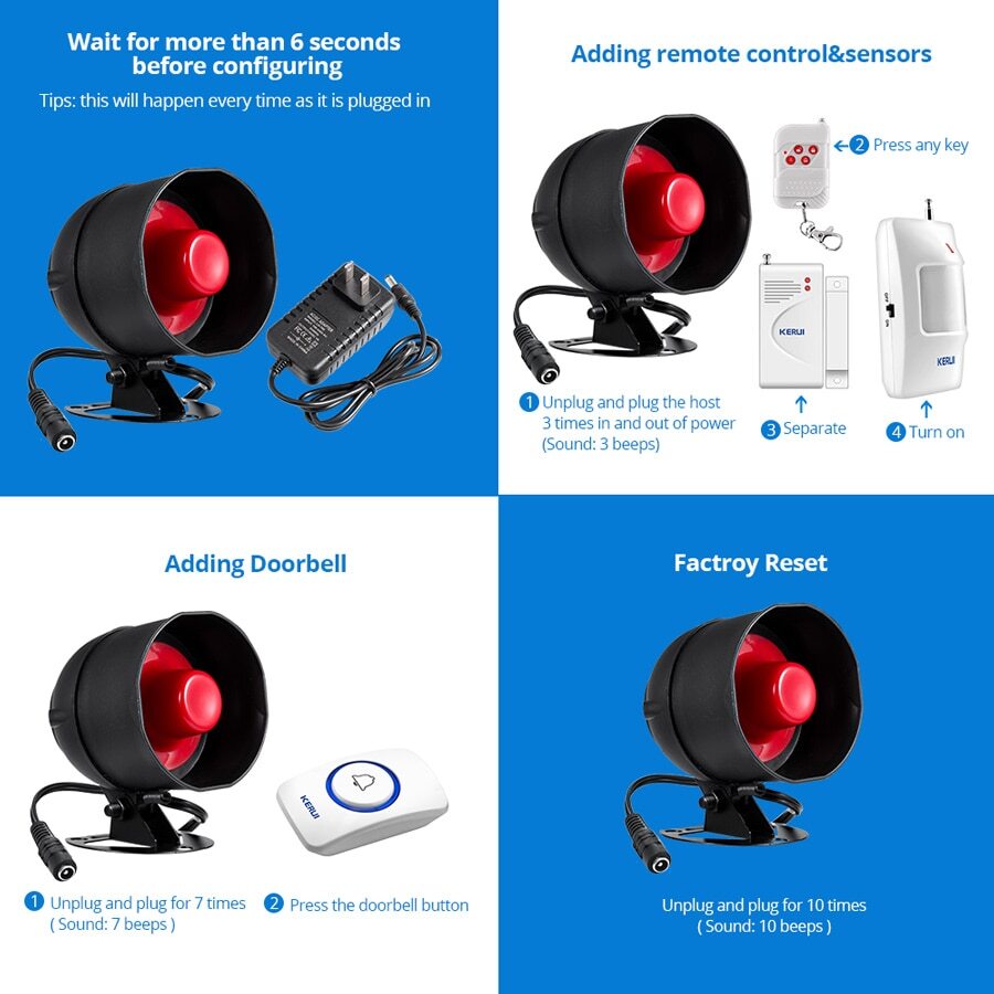 110dB WiFi Smart Home Security Alarm Kit Door Window Sensor System Alexa
