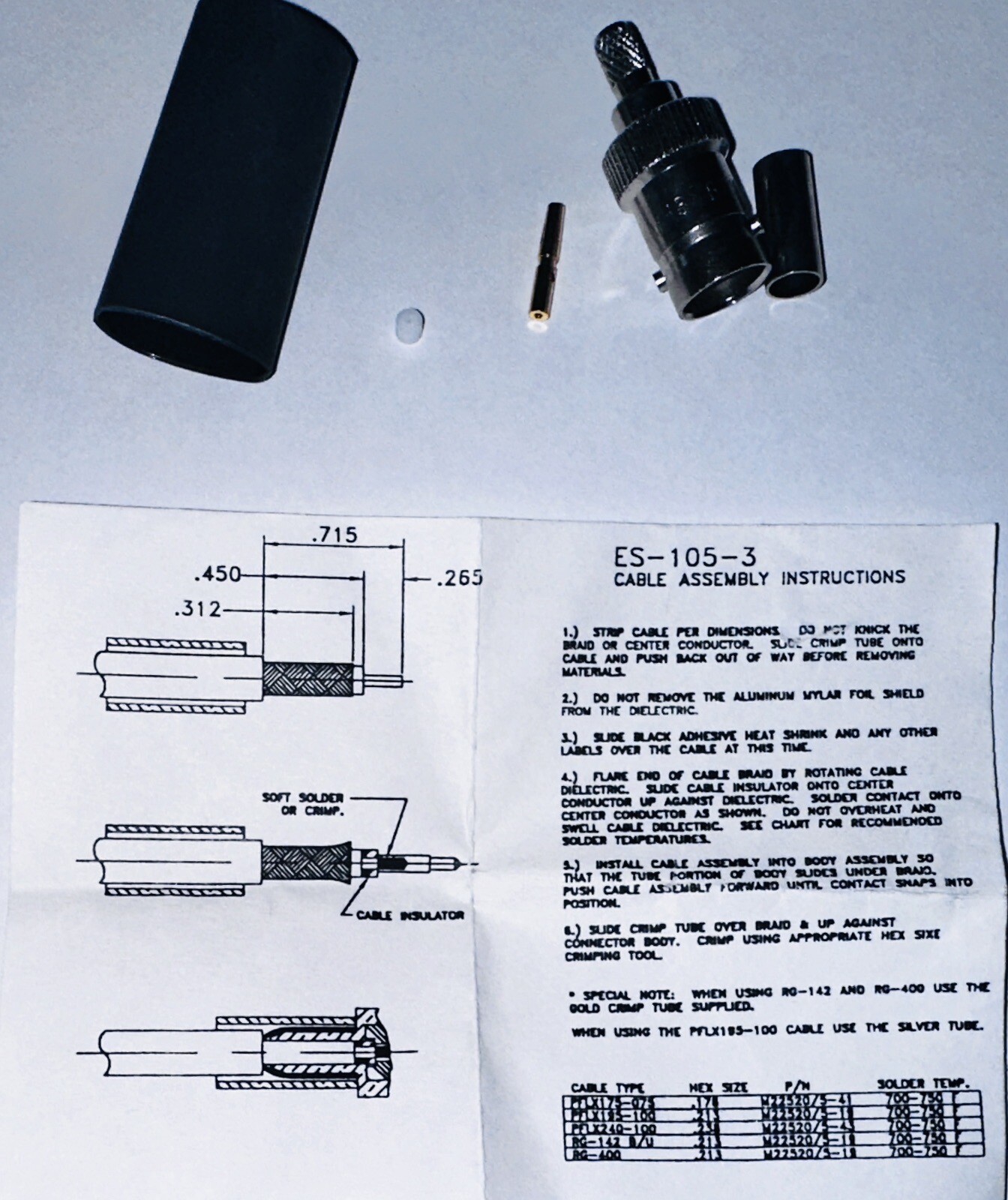 ES-105-3 In-Line Jack BNC- New Surplus