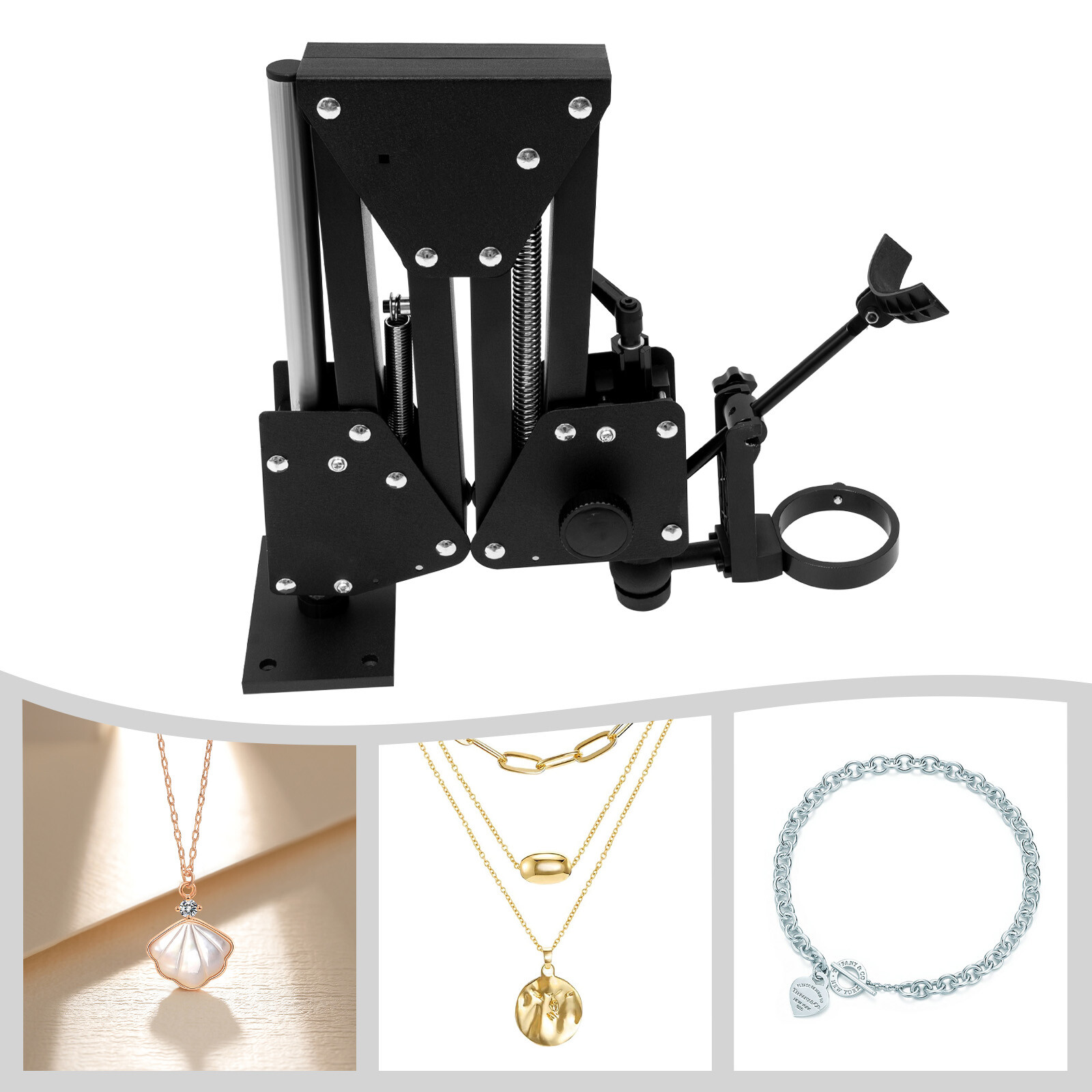 Multi-directional 77mm Jewelry Microscope Stand Inlaid Stand Aluminum Alloy Good