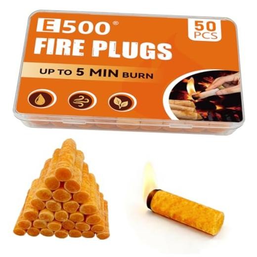 Orange 50-Pack All-Natural Fire Plugs - Non-Toxic & Odor-Free