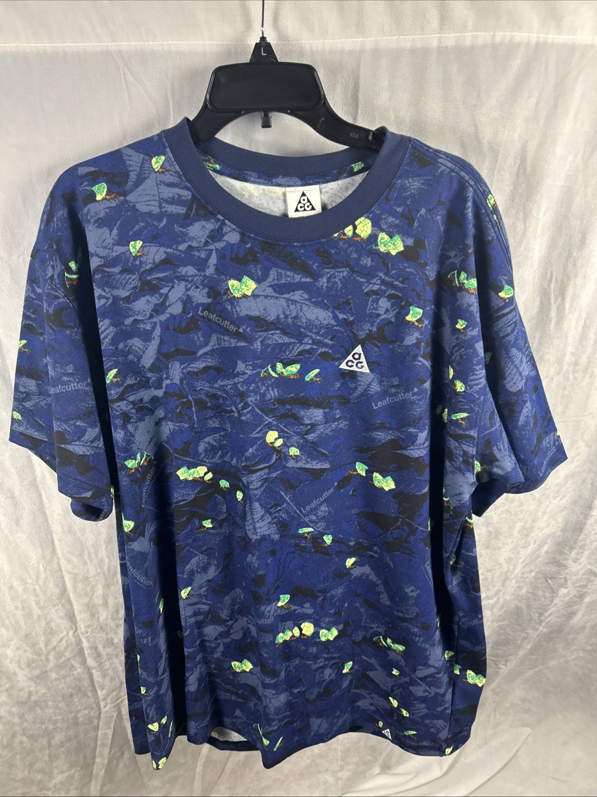 NWT Nike ACG Shirt Mens Large Blue Dri-FIT Leafcutter Graphic $60 Loose Fit