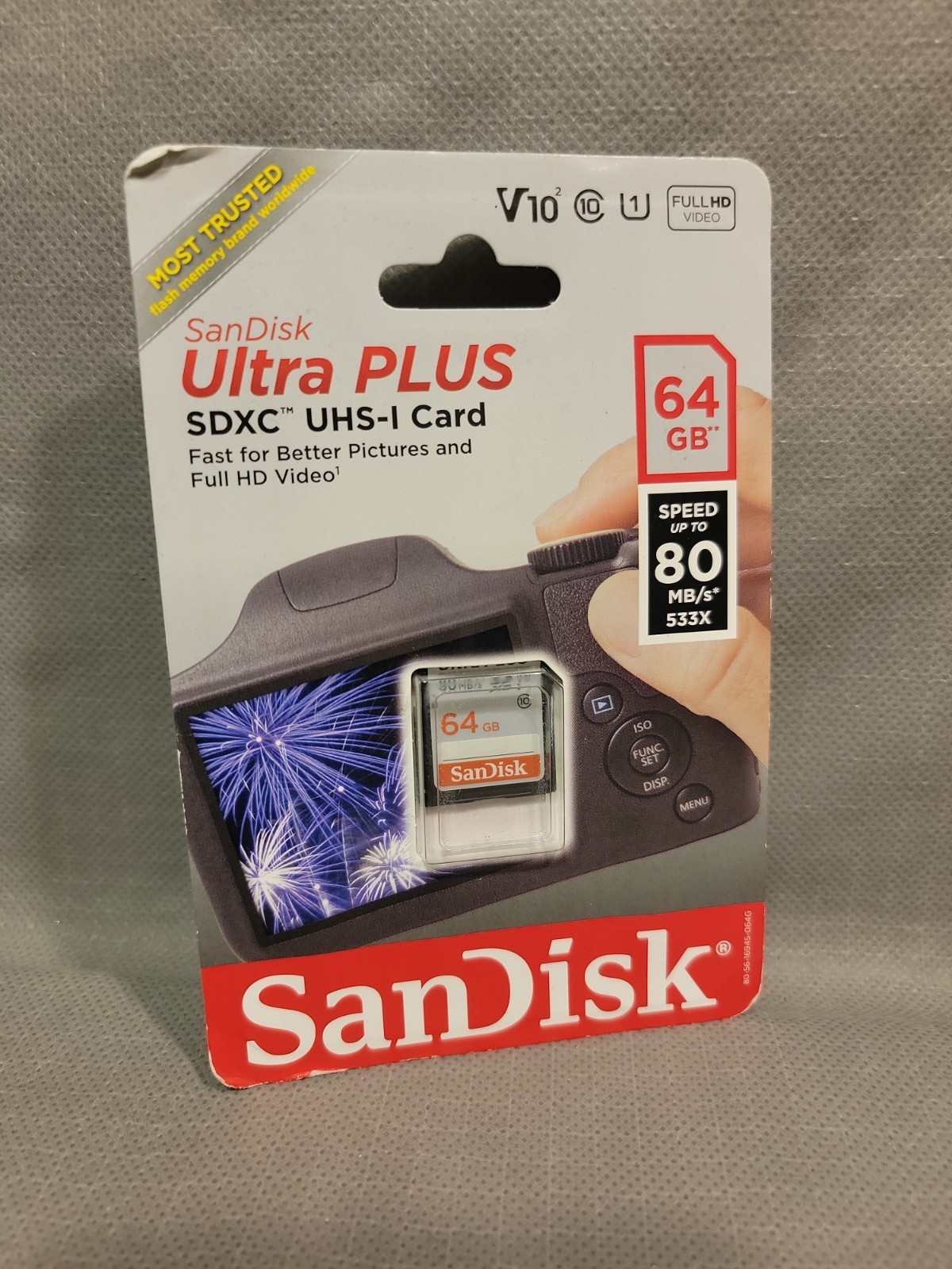 SanDisk 64GB Ultra PLUS 80MB/s SDXC USD 1 Card Class 10 - Brand New, sealed