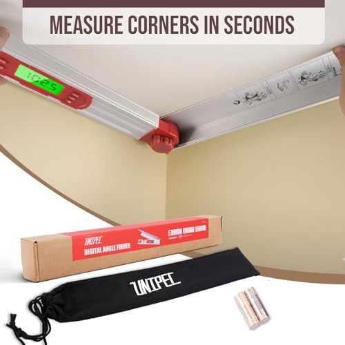16-Inch Digital Angle Finder with MTR & COM, 0–220° Protractor with Backlit