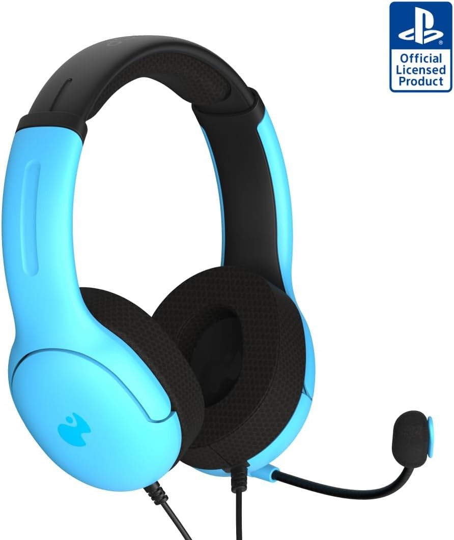 PDP AIRLITE Wired Gaming Headset, Sony PS5/PS4/PS3/PC, Noise-canceling Blue