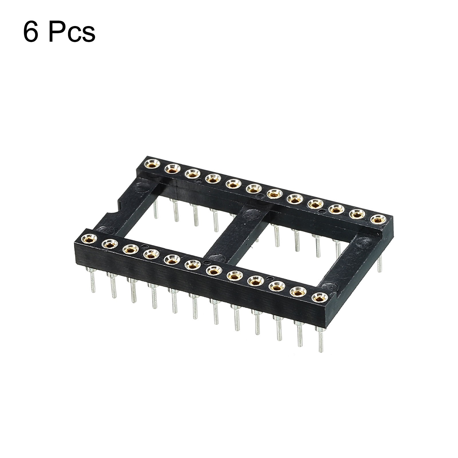 6 Pack DIP IC Chip Socket Adapter Round Pin 24P 2.54mm Pitch IC Socket