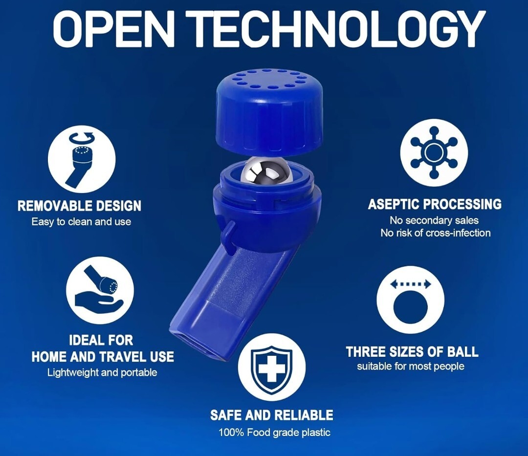 Lung Expansion&Mucus Relief Helper Breathing Exercise Device For Lungs(blue)