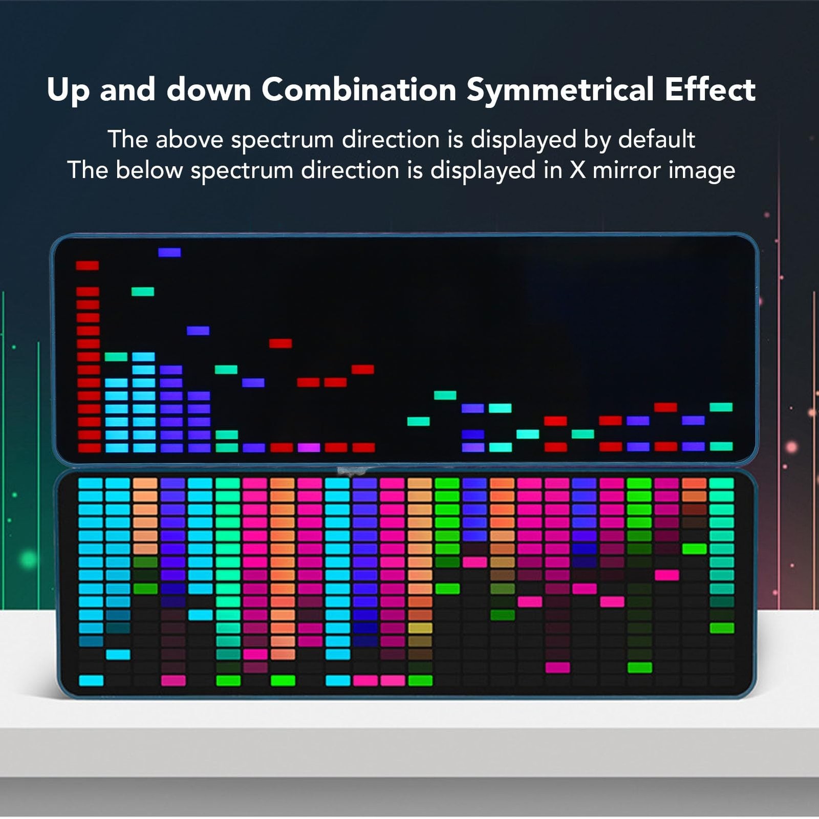 LED Audio Visualizer 16x24 Analyzer Equalizer Display 20 Dynamic Modes 7 Colo...