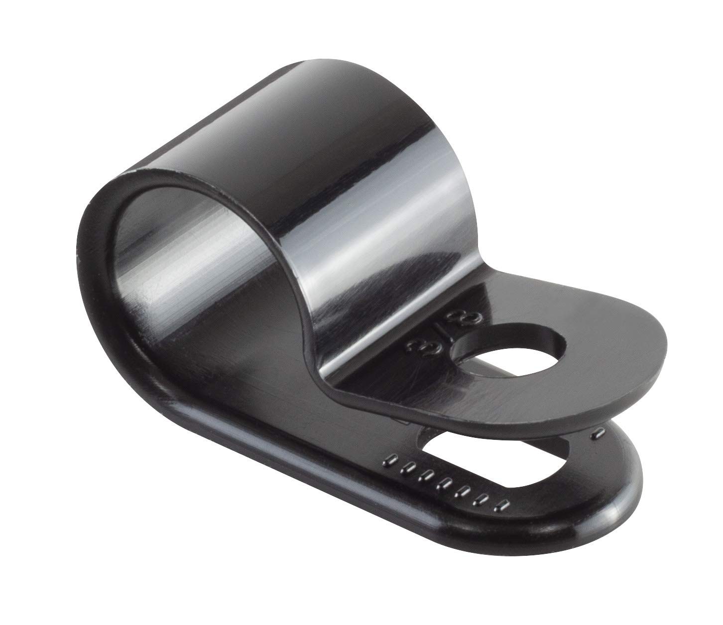 Black Nylon 3/8 Screw Mount Cable Clamps, 100 Pack, Cable Management