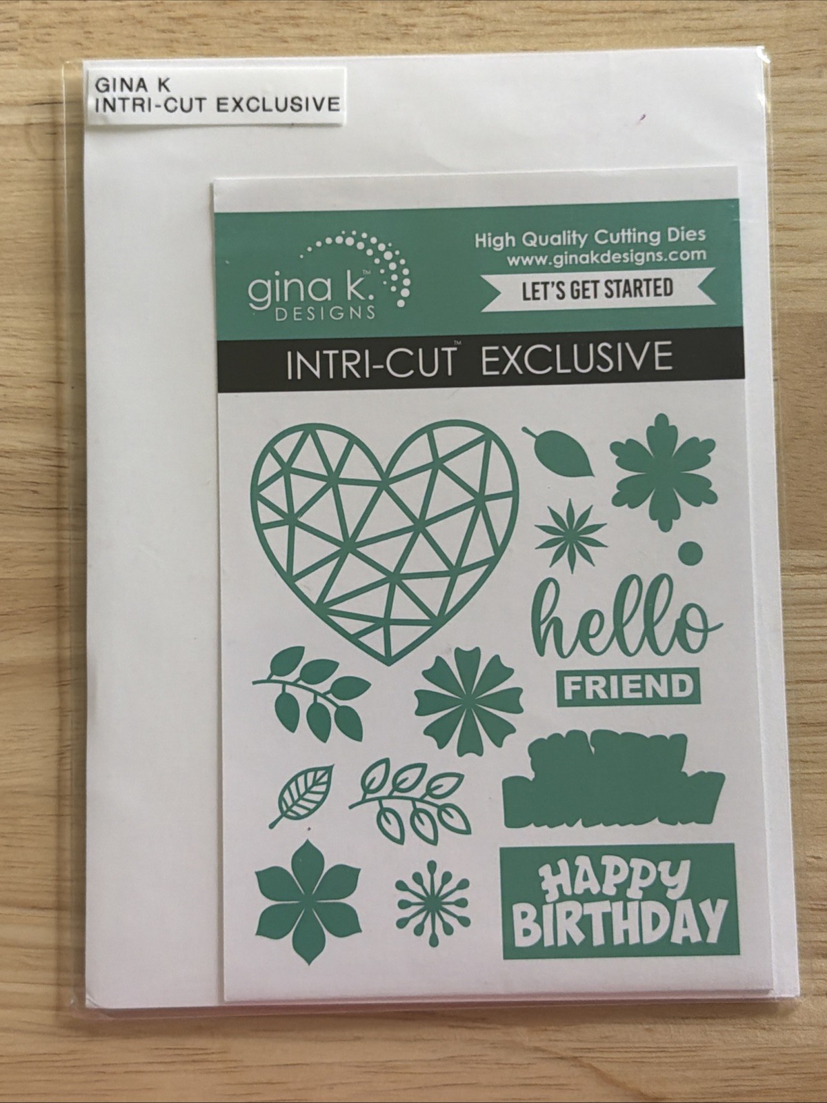 Gina K designs Intri-cut Exclusive Let's Get started dies heart greenery words