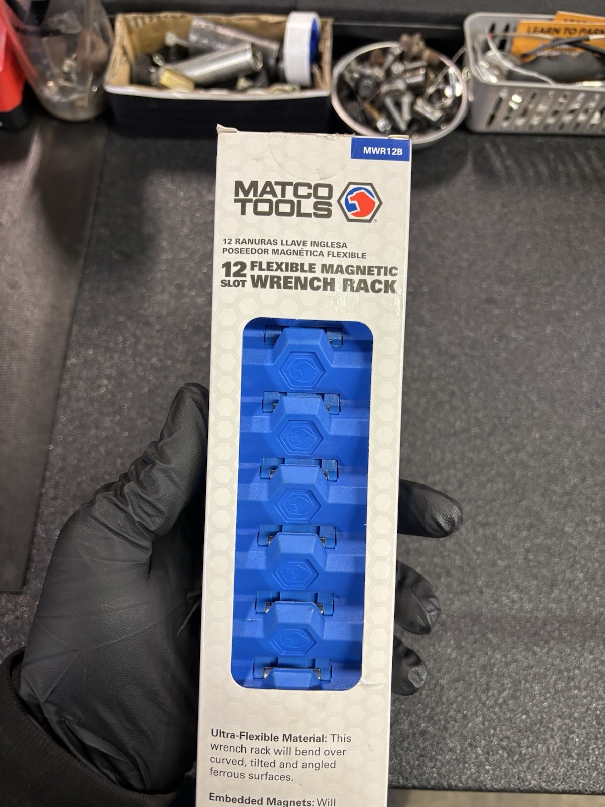 Matco Tools Blue 12 Slot Flexible Magnetic Wrench Rack
