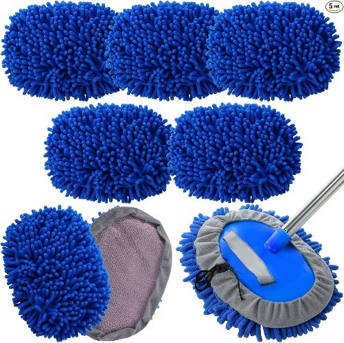 5 Pcs Car Wash Mitt Car Wash Kit, Car Wash Brush Not Include Color: Royal Blue