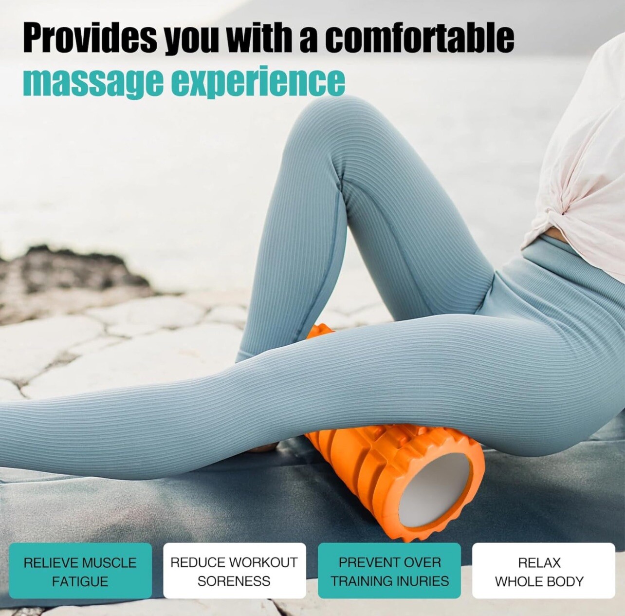 2Pack Foam Roller for Deep Tissue Massager Muscle Trigger Point Blk/Blu 13''X5''