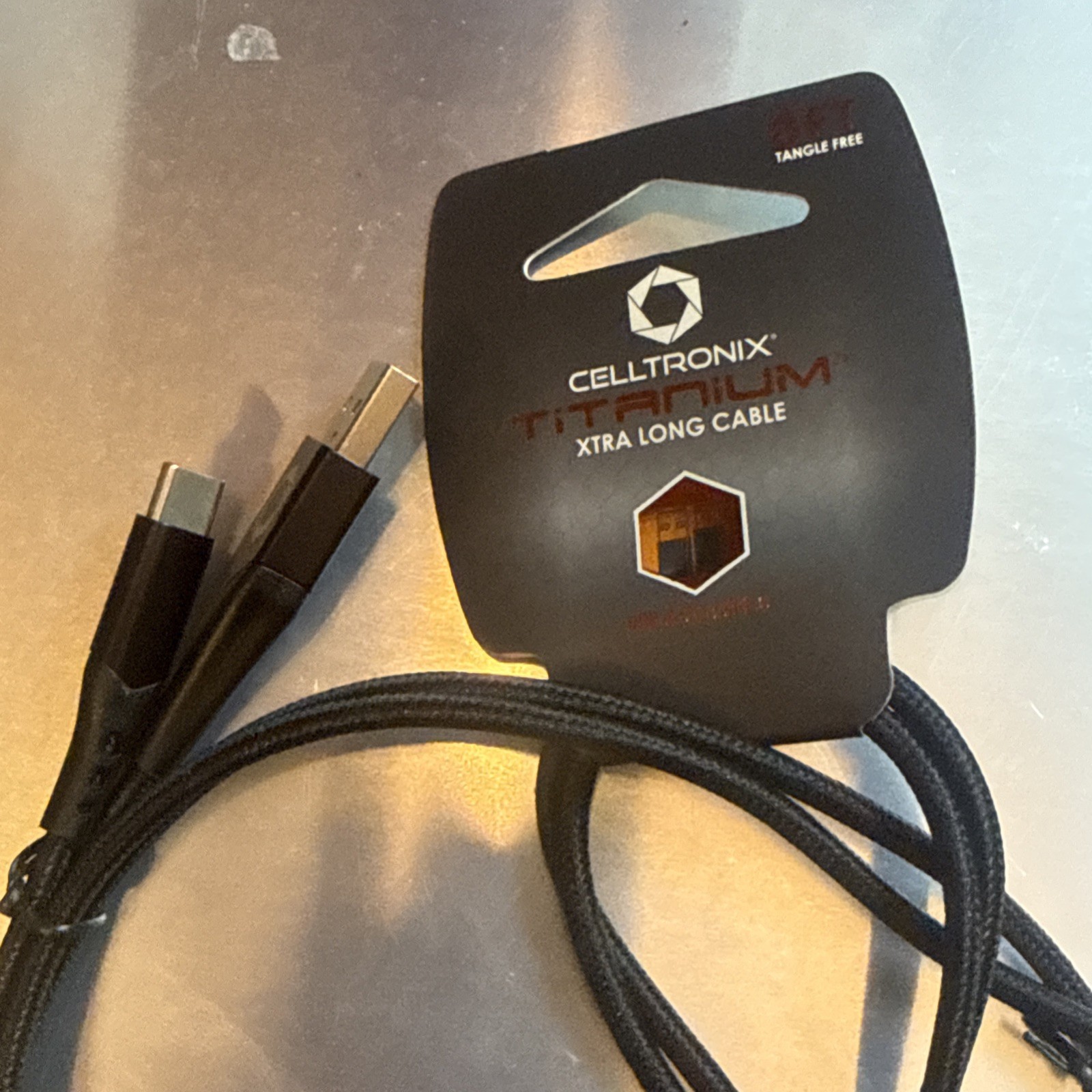 CellTronix Titanium Xtra Long Cable USB Type C 8 Feet -BLACK
