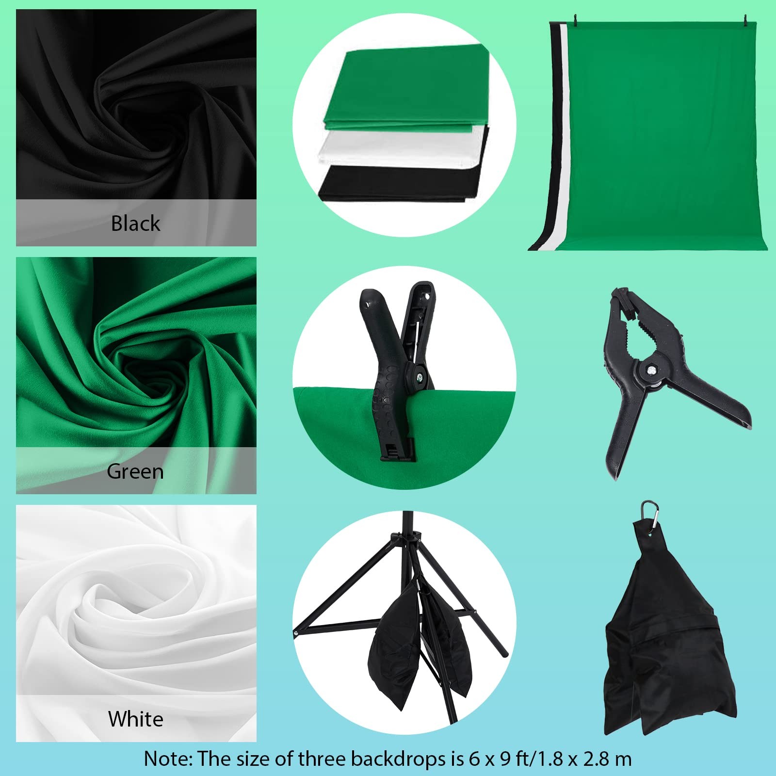Photo Studio Photography Continuous Lighting Kit Non-woven fabrics Backdrop Kits