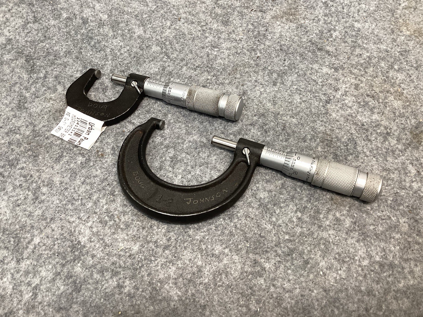 2 PC BROWN & SHARPE 0-1" & 1"-2" .001" OUTSIDE MICROMETER SET