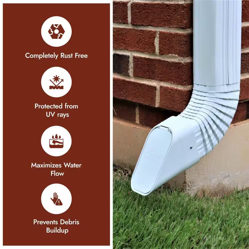 Type B 3 In. X 4 In. White Plastic Downspout Extension