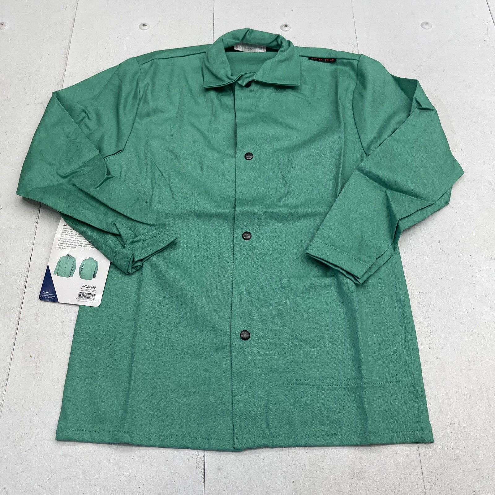 Radnor 30” Westex Cotton Flame Resistant Snap Button Jacket Green Size Small New
