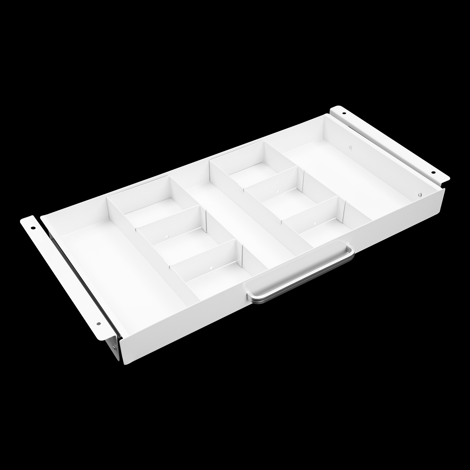 White 21.5" Under Desk Mounted Sliding Pull-out Drawer For Standing Desks