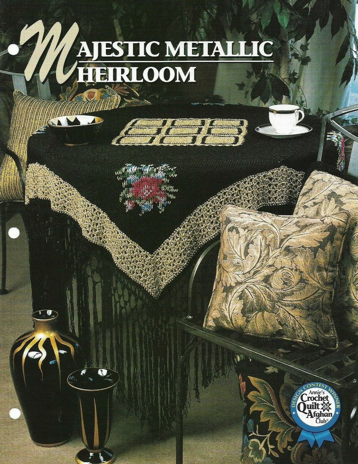 NEW MAJESTIC METALLIC HEIRLOOM ANNIE'S CROCHET AFGHAN CLUB PATTERN INSTRUCTIONS
