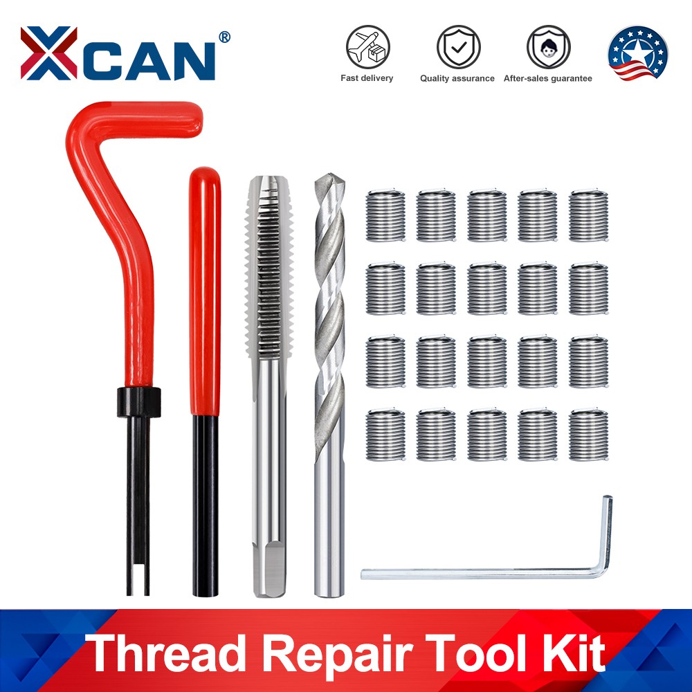 25PCS Thread Repair Kit Metric Drill Wire Threaded Inserts M3 M6 M8 M12 M16 Car