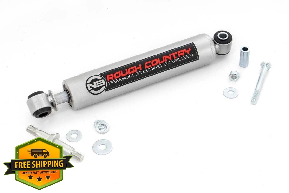 Rough Country N3 Steering Stabilizer for Jeep TJ, YJ, XJ, ZJ and GM - 8731730