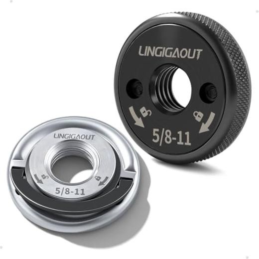 5/8-11 Angle Grinder Quick Release Flange Lock Nut 2-Pack | Tool-free 5/8"-11