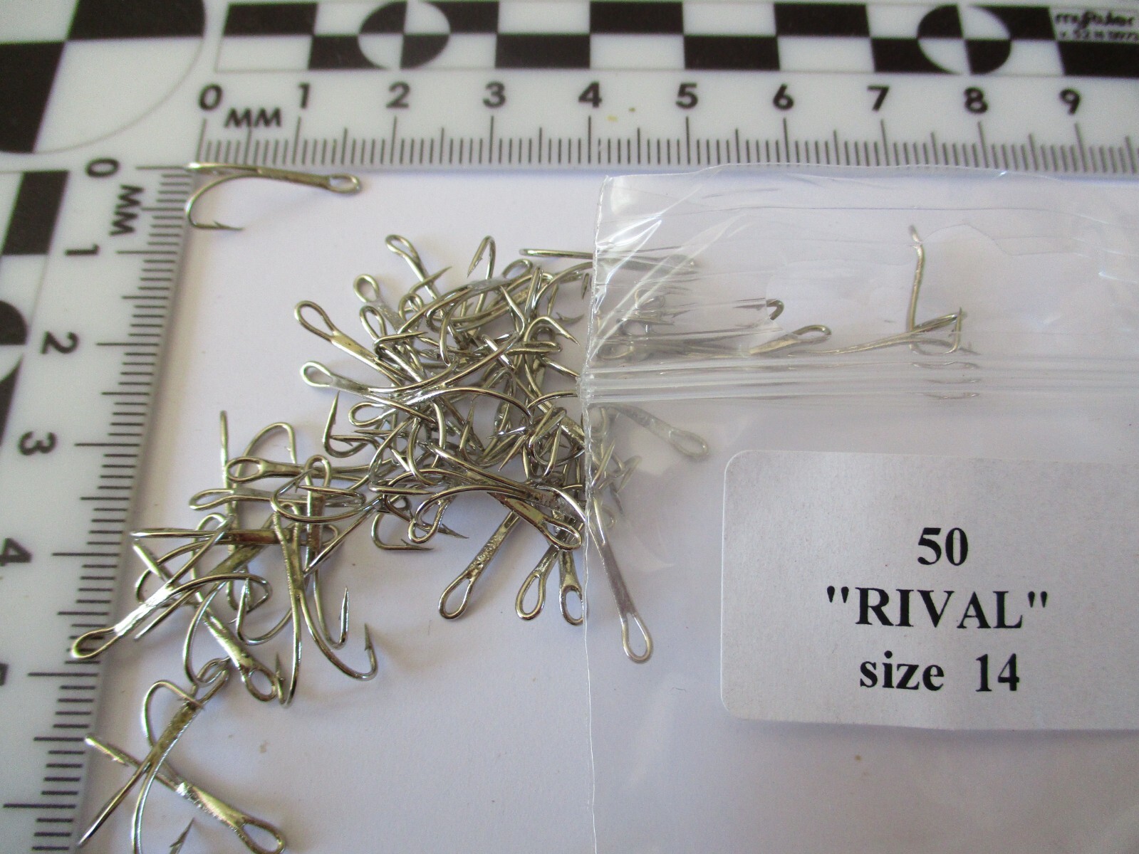 50 salmon double hooks silver size 14s rivals flytying materials