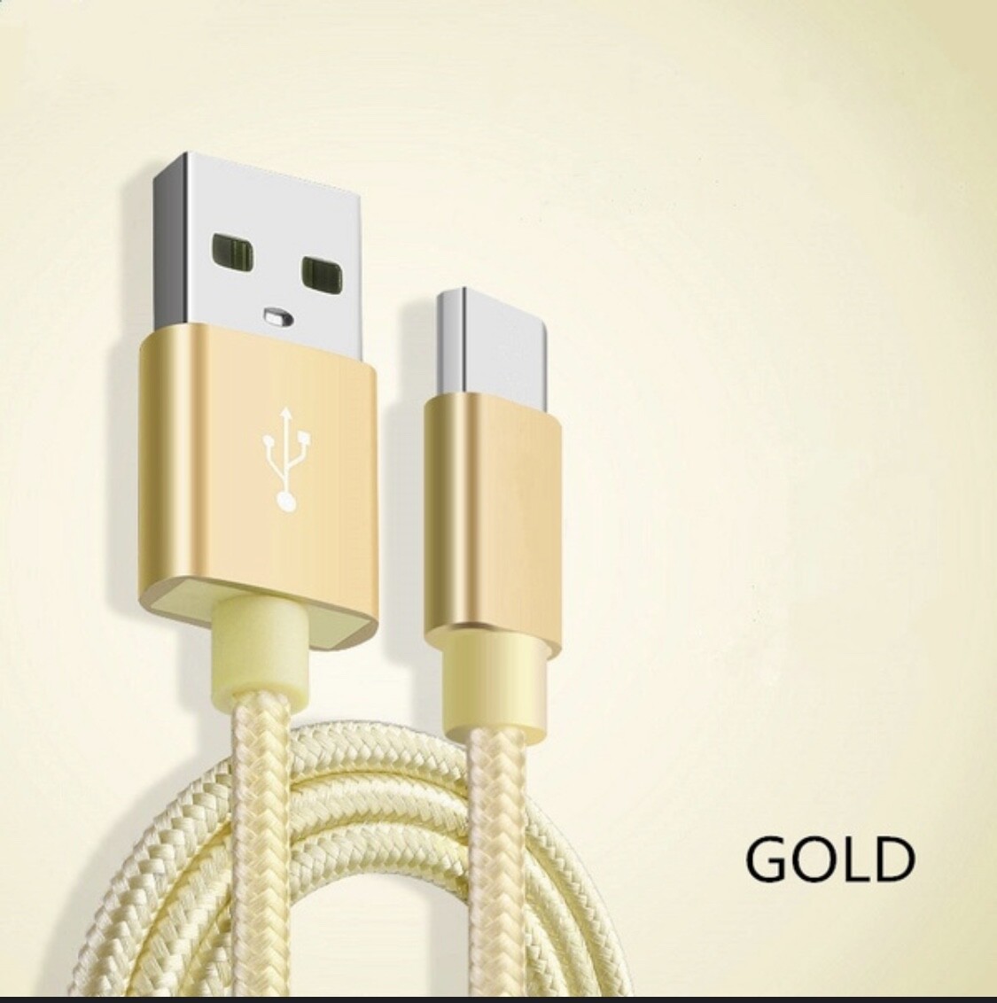 LOT OF 3 Type-C Nylon Braided Data Sync Charging Cord USB-C Fast Charger