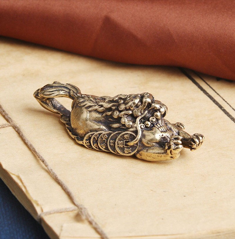 Solid Brass "PiXiu" Keychains Keyring Key Chain Key Holder Pendant Bag Pendant