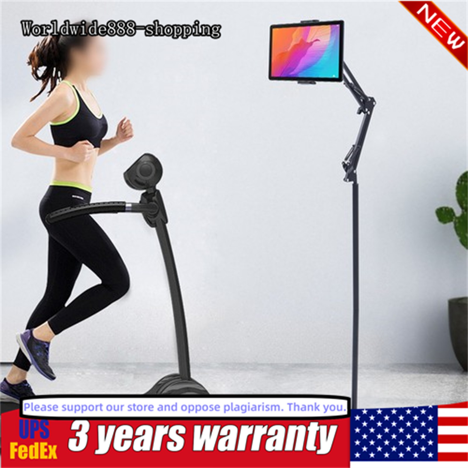 Universal 360° Adjustable Tablet Holder Floor Stand Clamp for 12-18cm Phone iPad