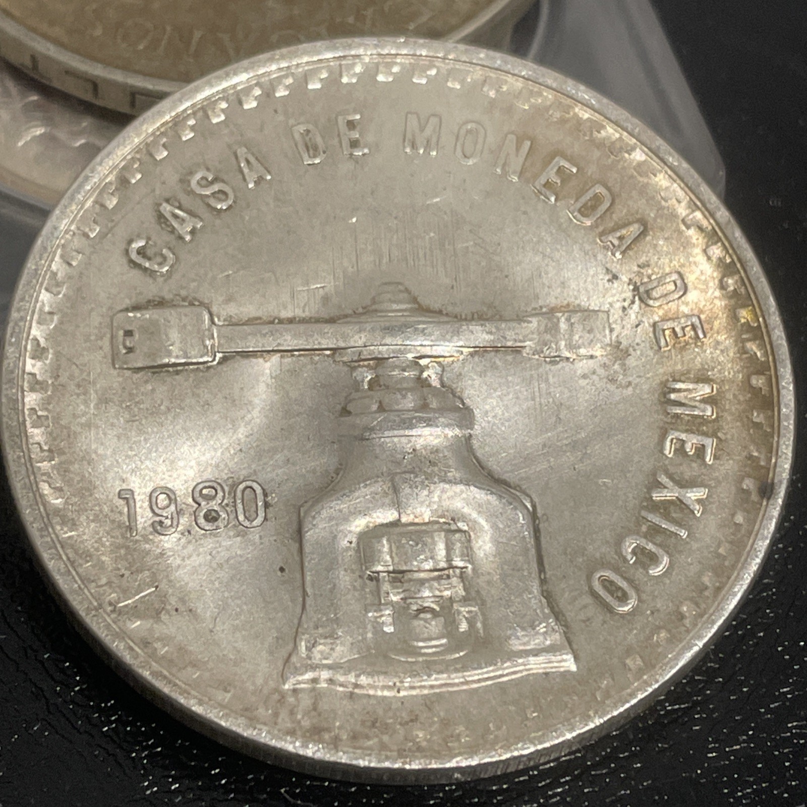 1980 MEXICO Huge Medallic 4.1cm SILVEROnza casade moneda COIN pressScales i96621
