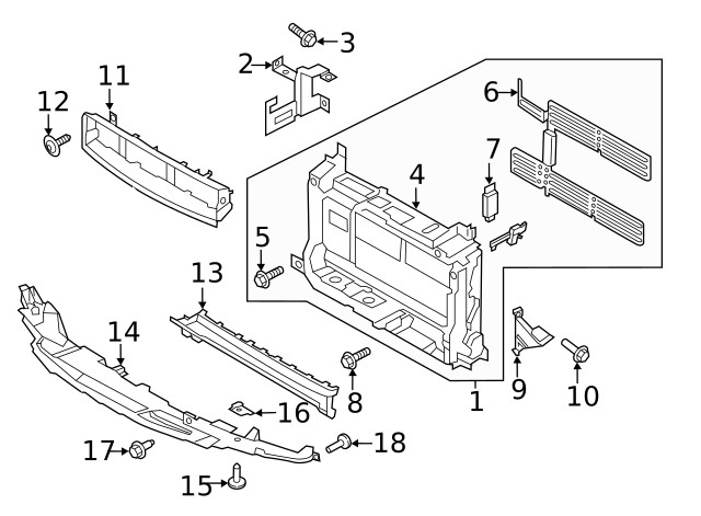 Genuine Ford Radiator Support Bracket GN1Z8A193A