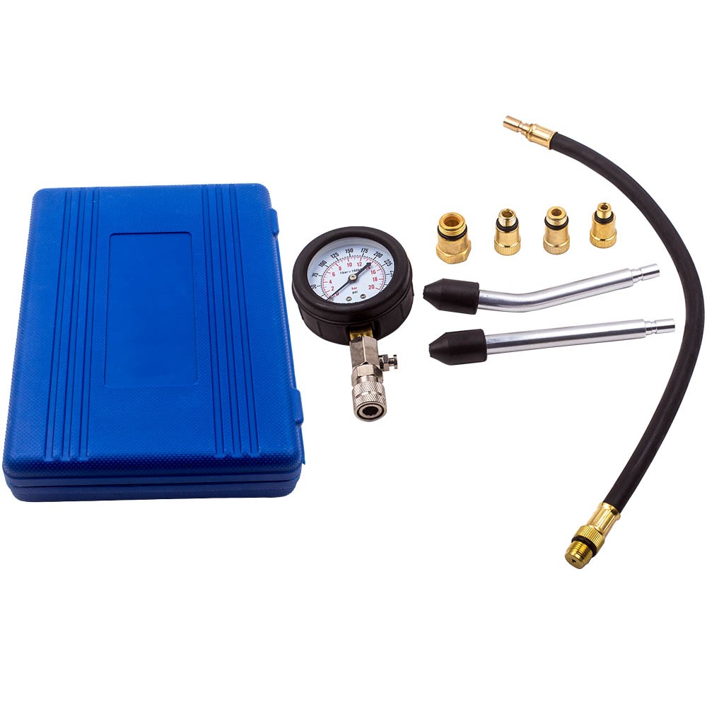 Engine Cylinder Compression Pressure Tester Tool Set 0-300 PSI M18x1.5