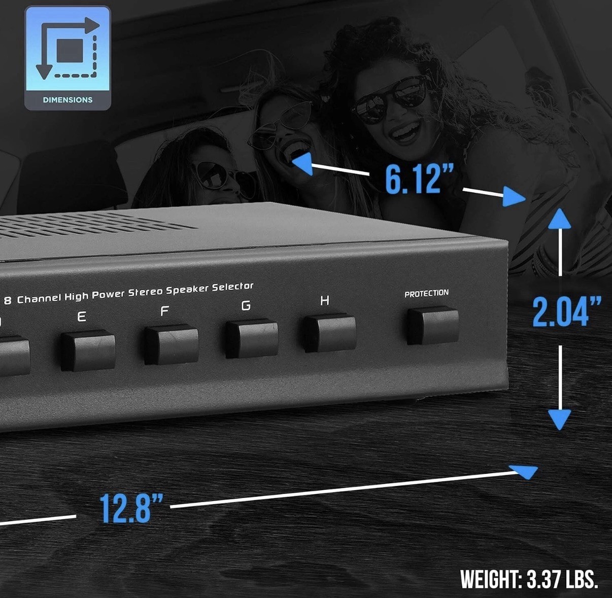 Pyle PSS8 8 Zone Multi Channel Speaker Stereo Amplifier Switch Box Hub