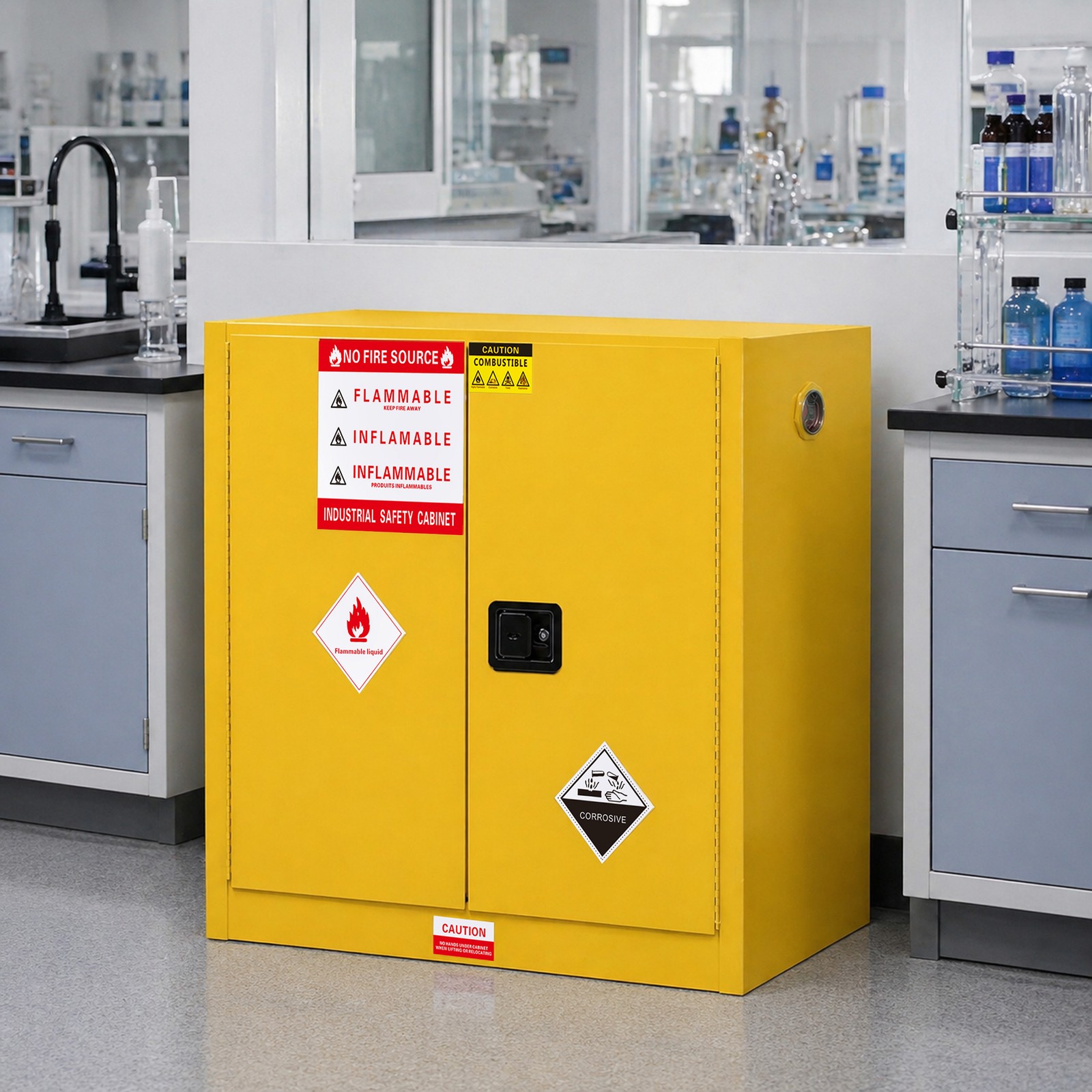 30 Gallon Flammable Safety Cabinet Cold-Rolled Steel Cabinet OSHA/NFPA Compliant