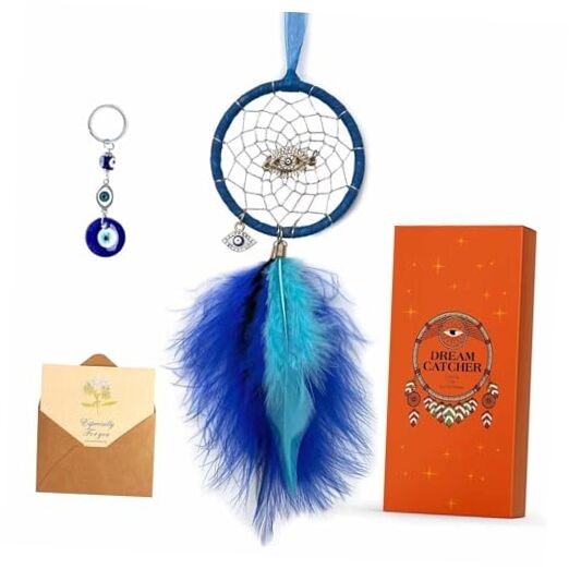 Evil Eye Car Hanging Ornament Rear View Mirror Accessories, Jiyamony Blue